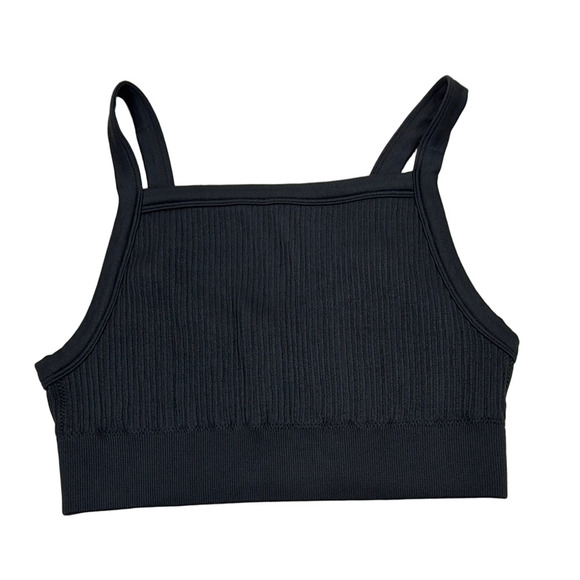 Harlow Charcoal Ribbed Crop Top - Picture 1 of 8